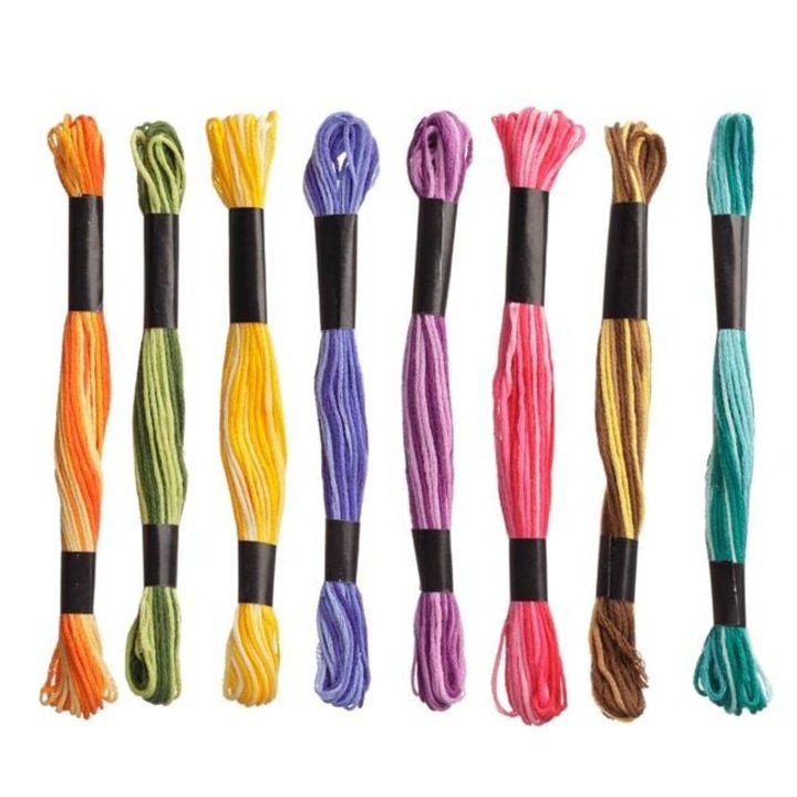 Set 8 ate bicolore pentru broderie de diferite culori, 8m Antbro®