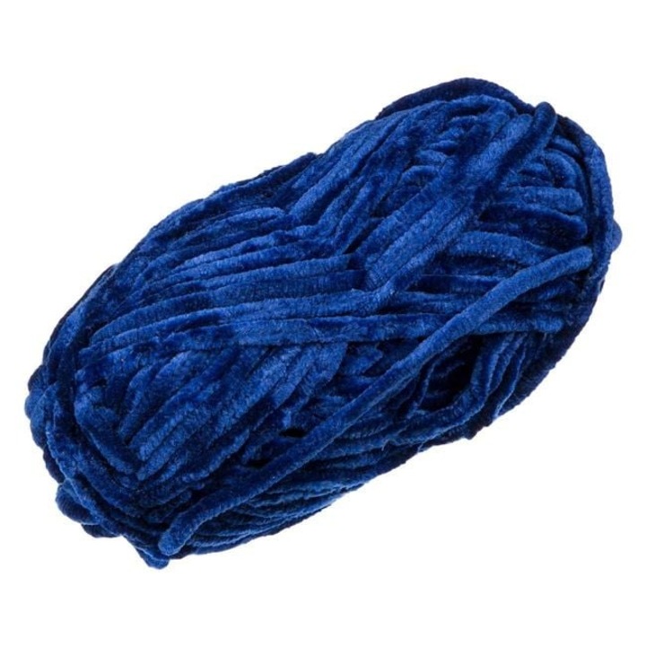 Antbro® bársonyos poliészter kötőfonal, kék színű, 43m/50g