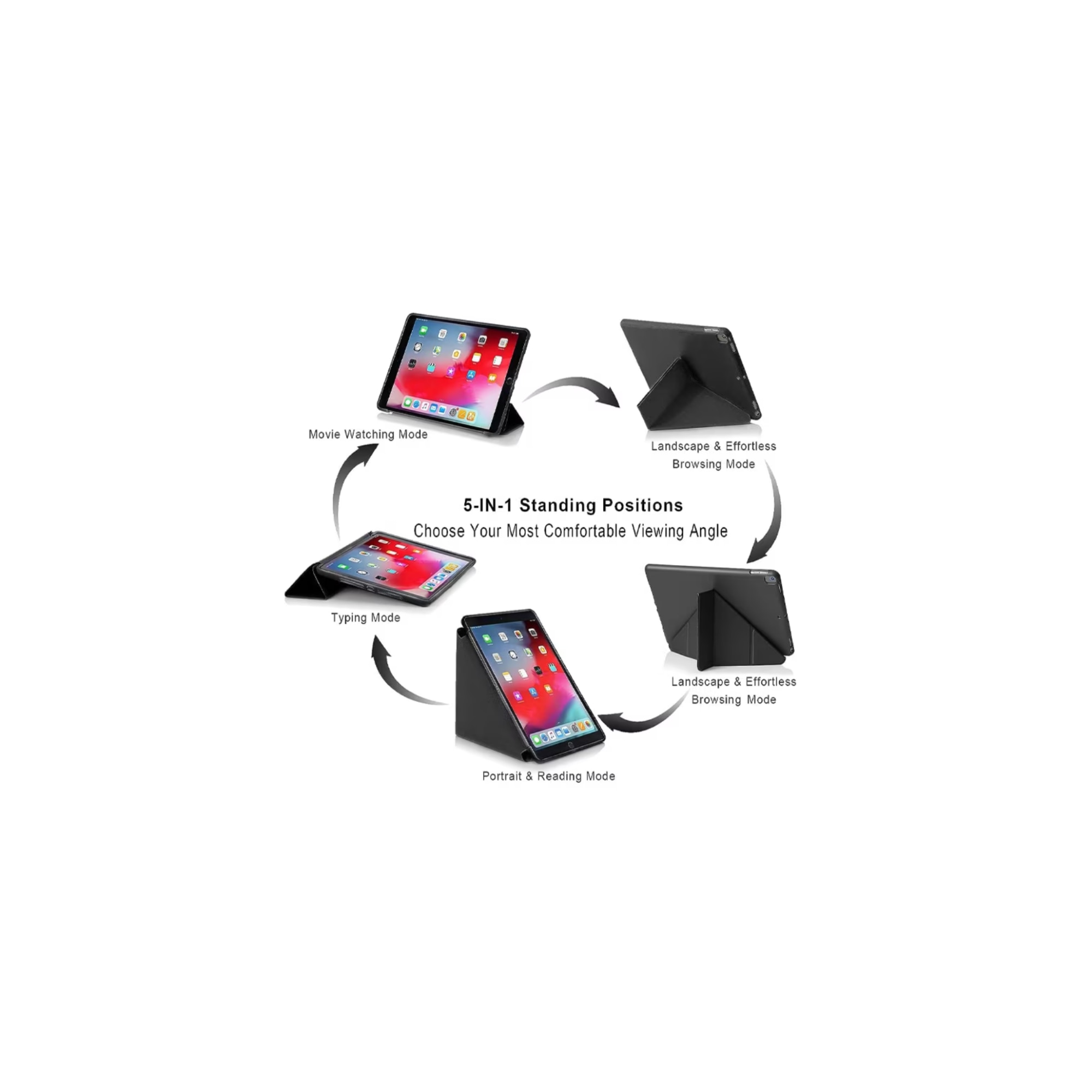 Husa Book compatibila cu Apple iPad mini 6 (2021), multifunctionala, stand, cu suport pentru pix, Black