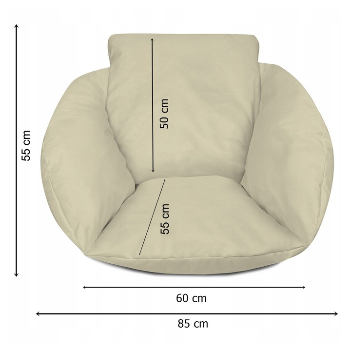 Малка възглавница за висящ фотьойл, градински стол, бежов
