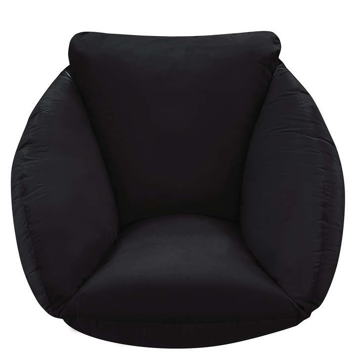 Кадифена възглавница за малко висящо кресло, градински стол, Черно кадифе