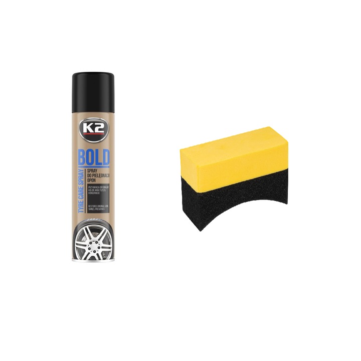 BOLD gumitisztító spray csomag 600ml + polírozó szivacs 95x35x65mm