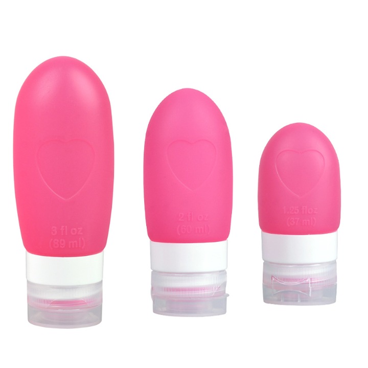 3 darabos szivárgásmentes szilikon utazópalack készlet