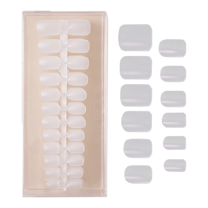 504 db-os műköröm készlet QttvbTna, ABS, matt, 17,8x8x4,4 cm