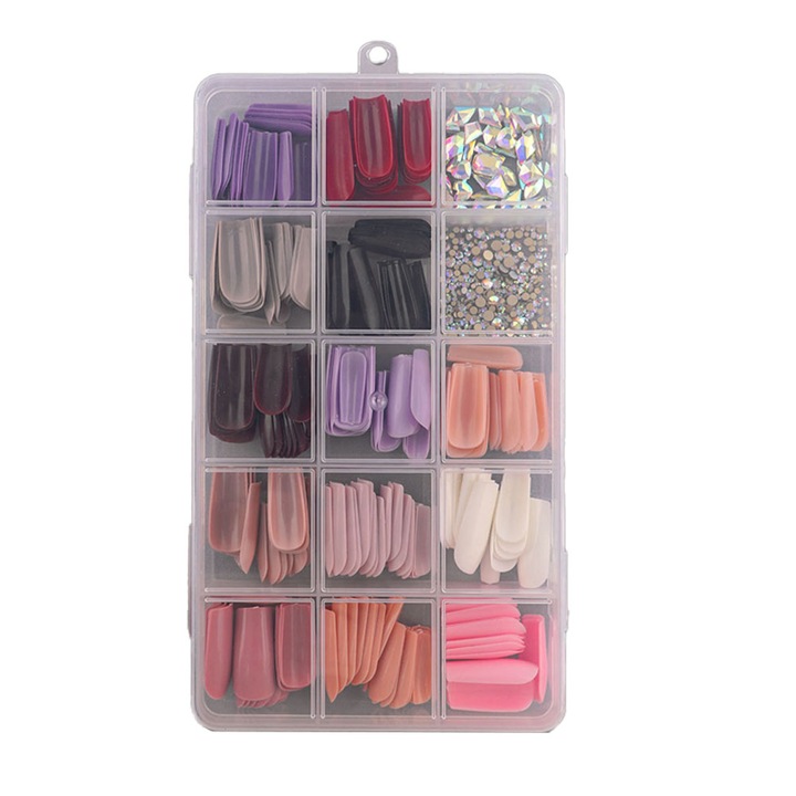Unghii False AMRINUGL, Set Complet, ABS, Multicolor