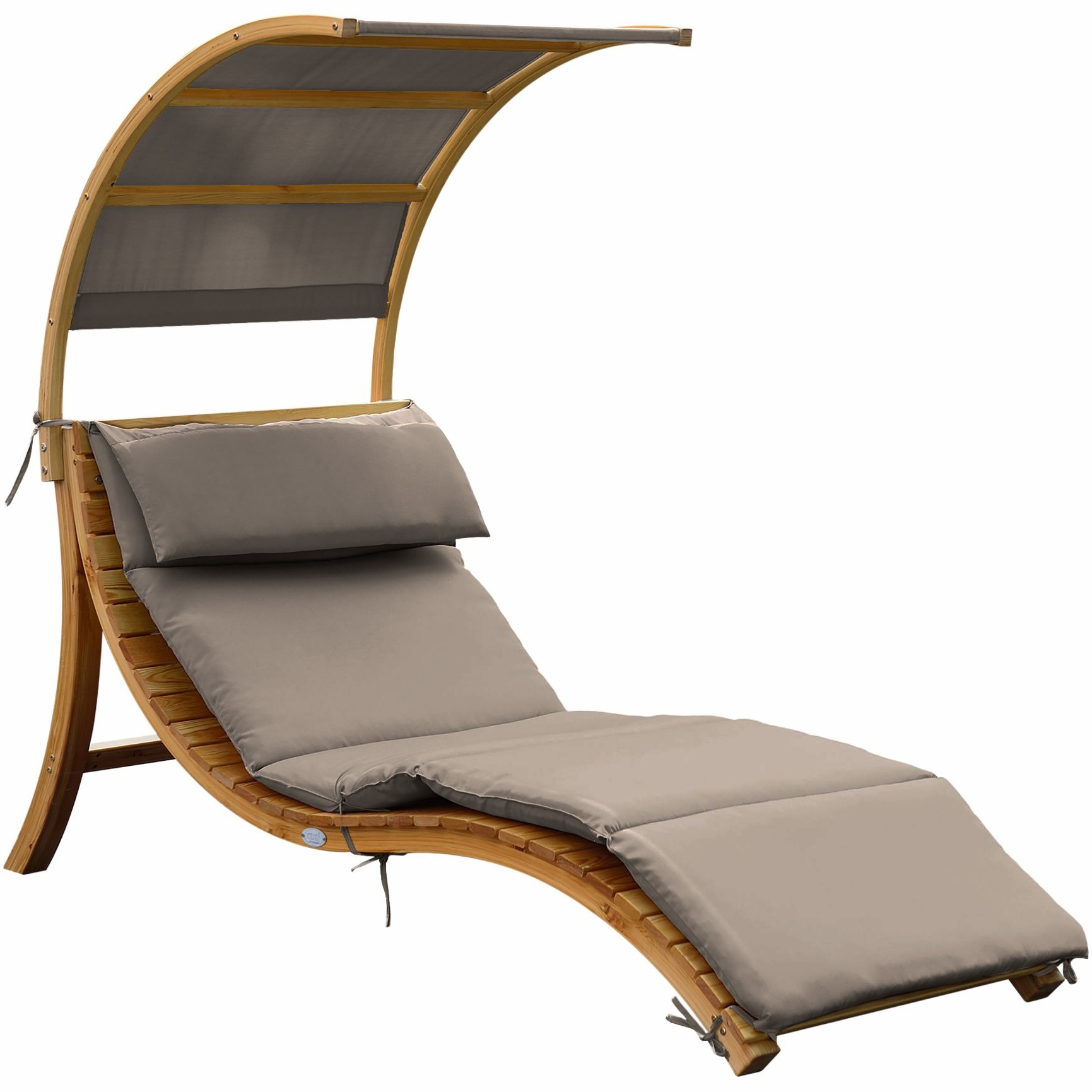 Sezlong Kring Abruka, perna de 4 cm,185x75x160 cm, lemn