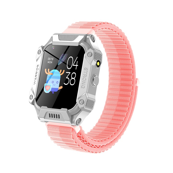 Ceas Smartwatch Pentru Copii YQT T33, Roz, cu Localizare GPS, Functie Telefon, Cartela SIM, Istoric, Camera