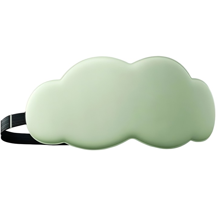Set de 1 buc, Masca de ochi din spuma, model cu nori, verde deschis, 21x11x1 cm, confortabila si respirabila pentru somn