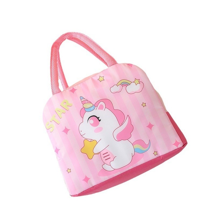 ELKID Преносима анимационна изолирана чанта за деца Еднорог Оксфордско платно 23 cm x 13 cm x 19 cm Розово