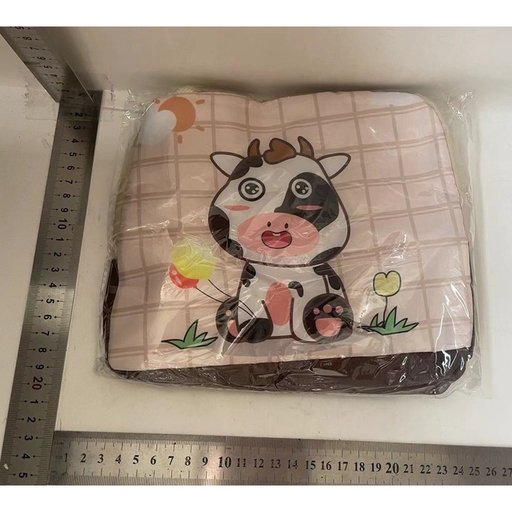 Детска термоизолирана чанта, Flippy, 23x13x19 cm, модел Vacuta Print, от алуминиево фолио и плат Oxford, бежов