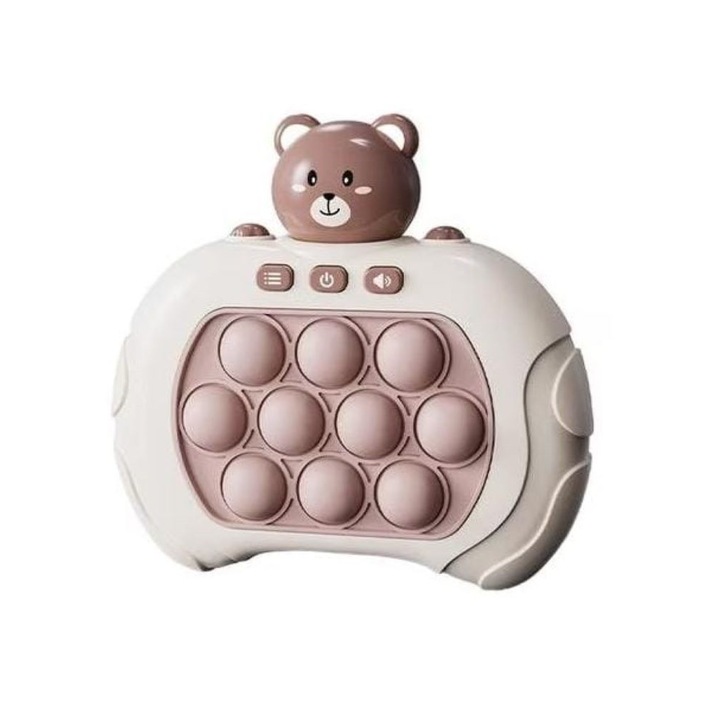 Jucarie Pop It electronic Mixbo, ursulet, Push bubble, maro/bej