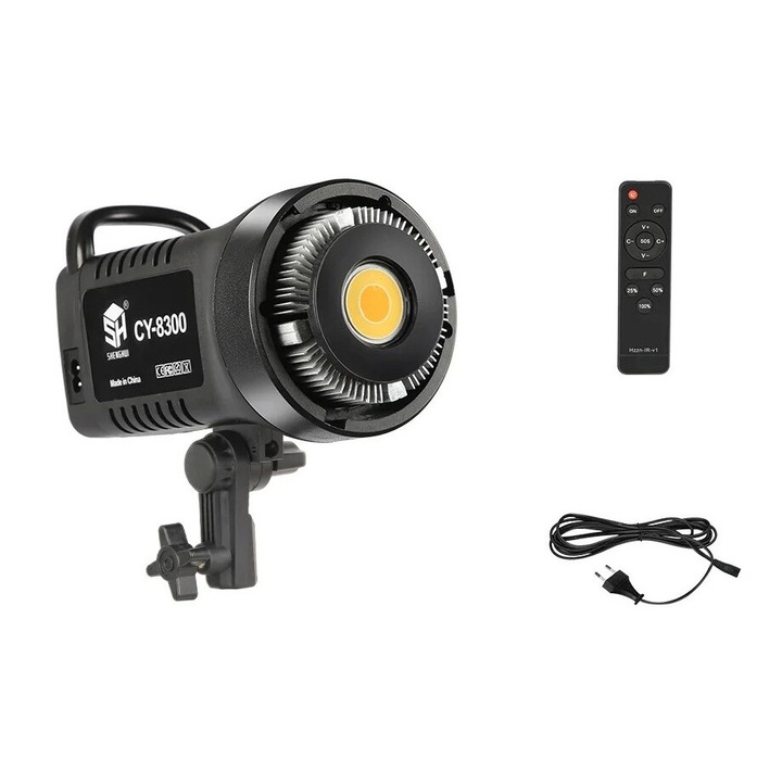 Lumina video LED pentru fotografie SH-TYD-100-1, 100W, temperatura de culoare ajustabila, intensitate mare, negru