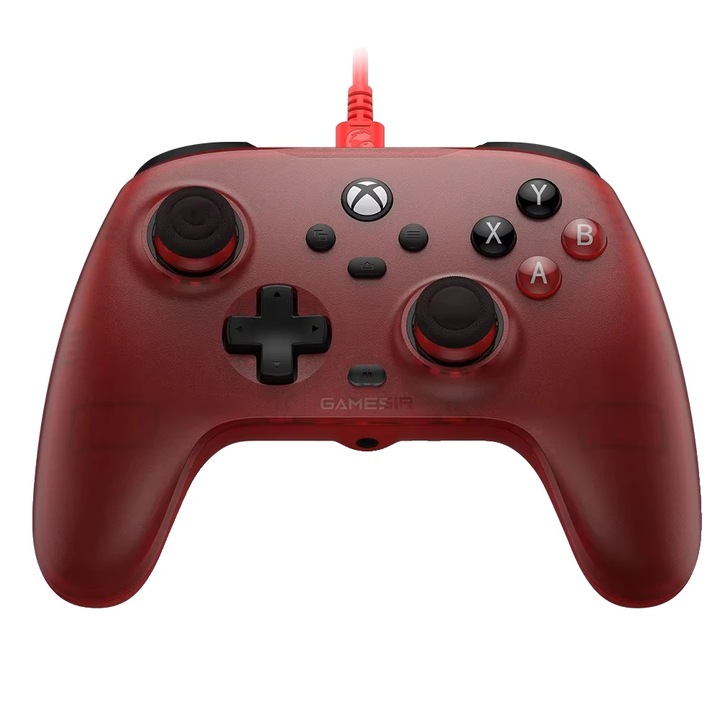 Vezetékes játékvezérlő, piros, 3 m-es USB-C kábel, kompatibilis Xbox Series X|S, Windows 10/11