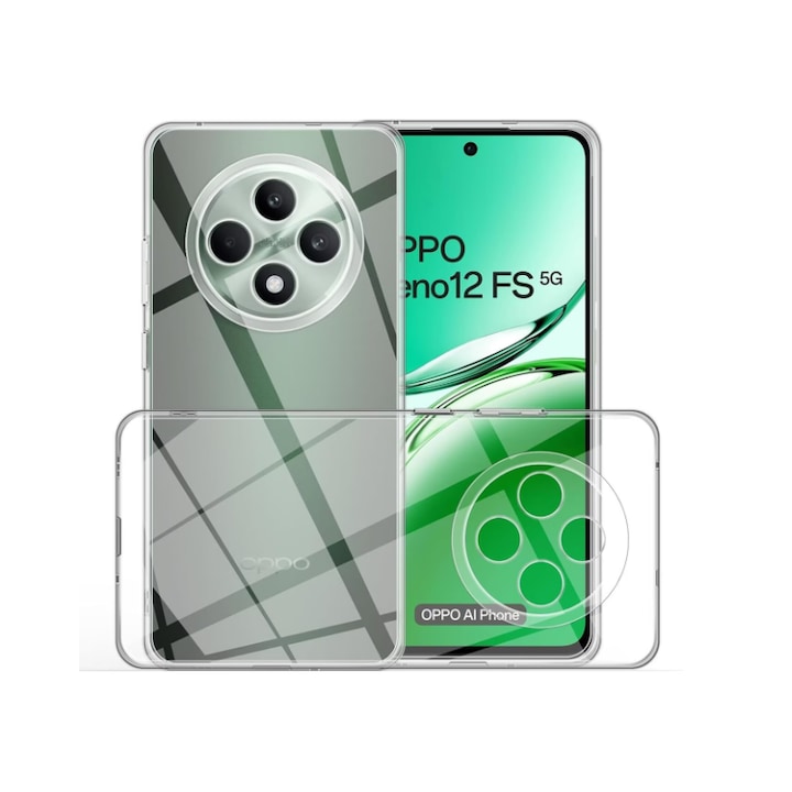 Husa protectie Mat-Tech compatibila cu Oppo Reno 12F 5G, Anti-soc, 2MM, Protectie Camera, Decupaje Precise, Rezistenta la impact, Margini ridicate pentru protectia ecranului, Transparenta