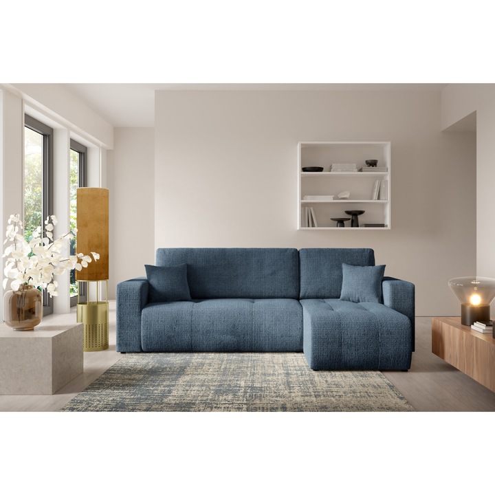 Coltar extensibil VELO, 200x135cm, cu container pentru lenjerie, tesatura Cremona, multicolor