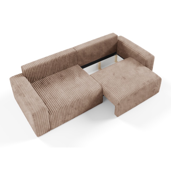 Coltar FANO, modular, 204x155cm, textil, bej