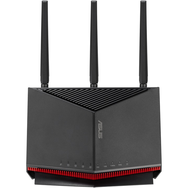 ASUS RT-BE86U vezeték nélküli gaming router, BE6800, Dual Band, Quad-Core 2.6GHz CPU, Fekete