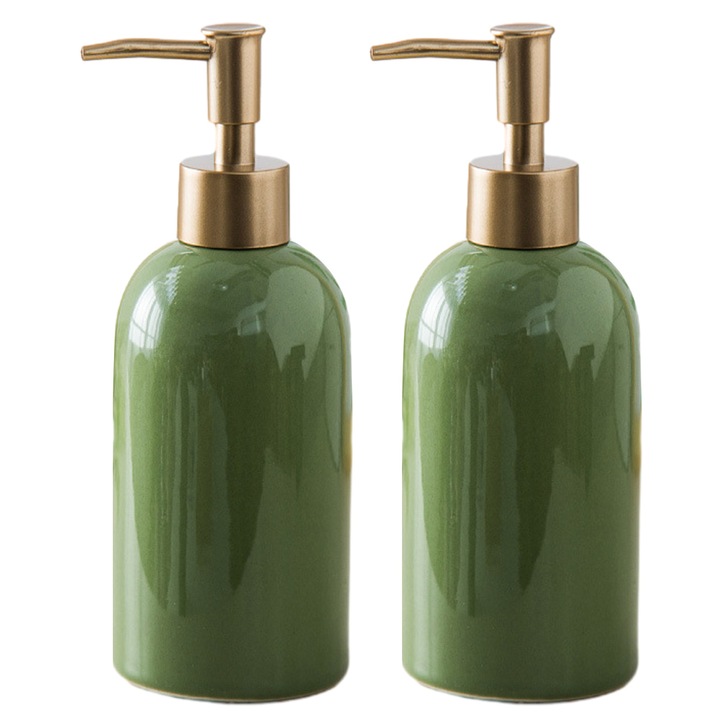 Kerámia szappanadagolók, egyszerű stílusú, újrafelhasználható, fürdőszobába, készlet