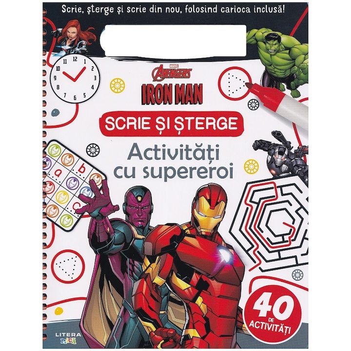 Marvel. Avengers. Iron Man. Scrie si sterge. Activitati cu supereroi