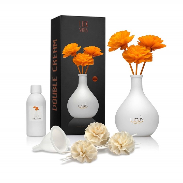 Odorizant Camera USO, Double Crem 150 ml, Vaza din sticla