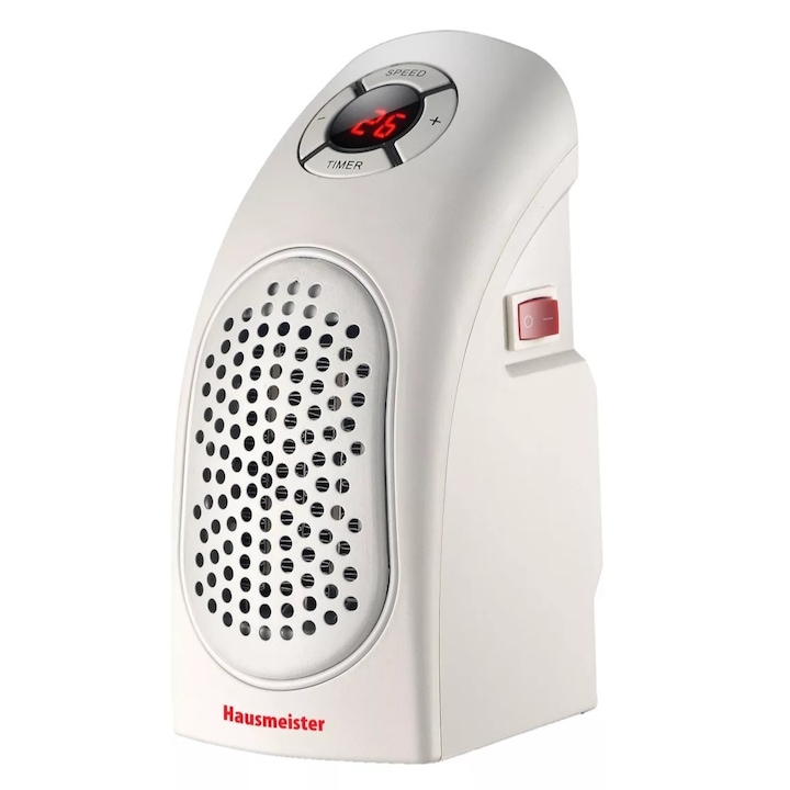 Hausmeister HM8163 Hordozható mini kerámia hősugárzó fűtőtest, fehér, 400 W