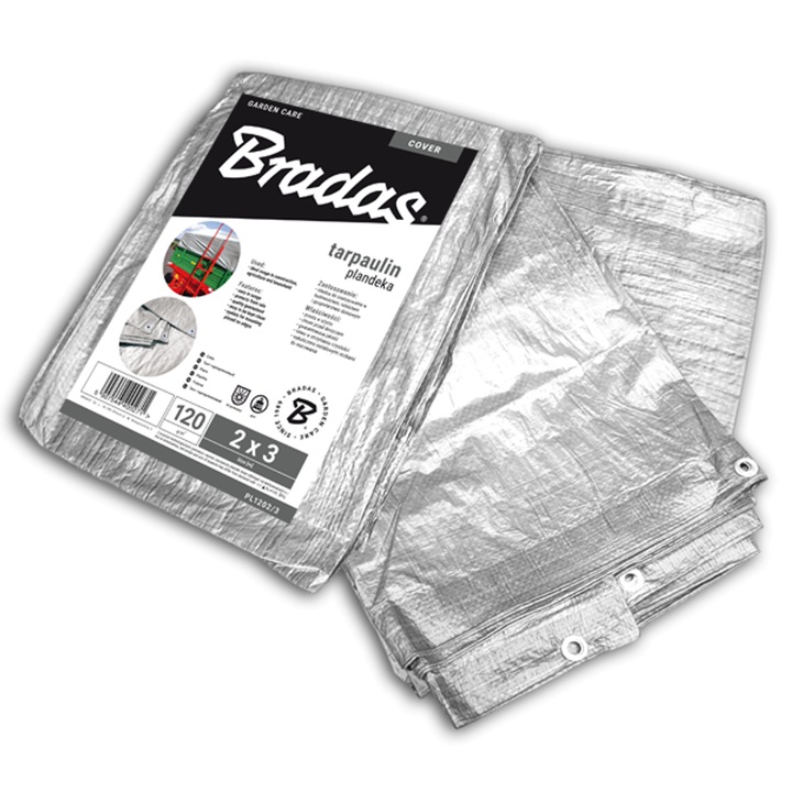 Prelata armata BRADAS argintie 120gr 2x3 m