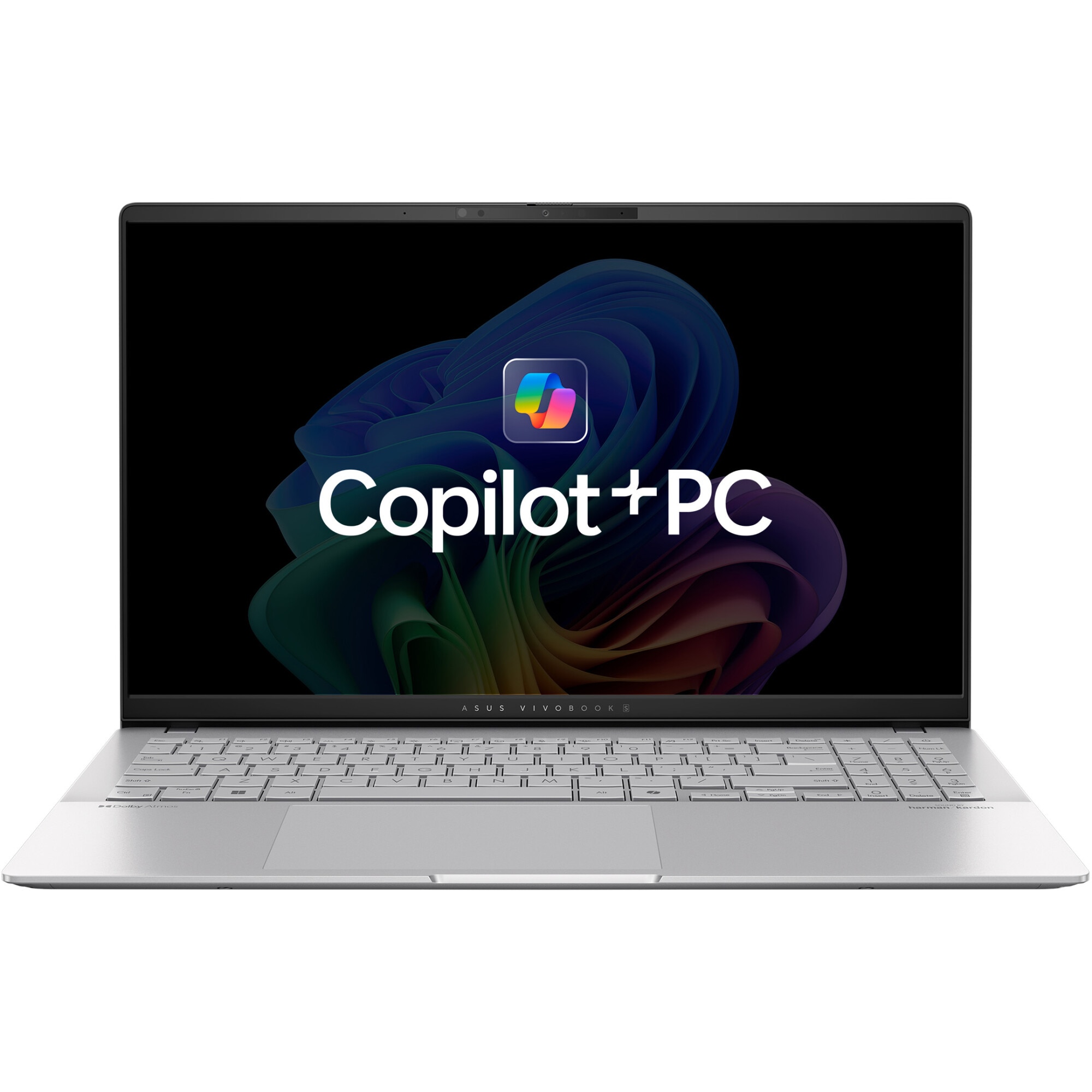 Laptop ASUS Vivobook S 15 K5507QA cu procesor Snapdragon® X Plus X1P 42 100 pana la 3.4GHz, 15.6'', 3K, OLED, 120Hz, 16GB LPDDR5X RAM, 1TB SSD, Qualcomm® Adreno™ GPU, Windows 11 Home, Cool Silver