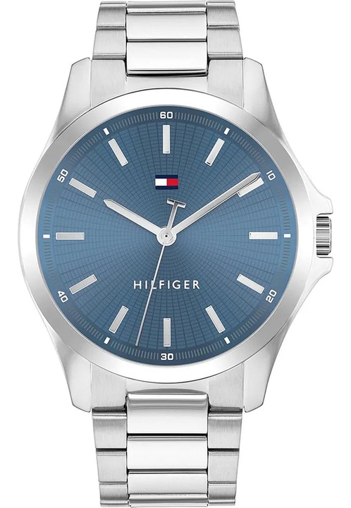 Ceas barbatesc Tommy Hilfiger Bruce, quartz, bratara din inox, cadran albastru, rezistent la apa 30m