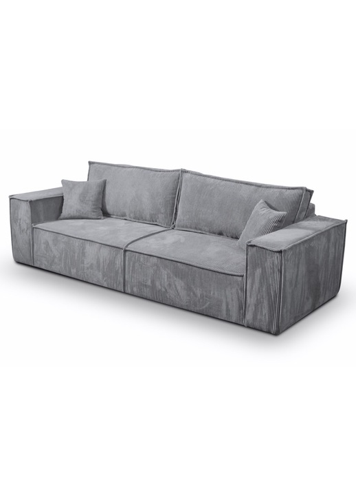 Canapea extensibila, functie de somn, 200x155cm, textil, gri