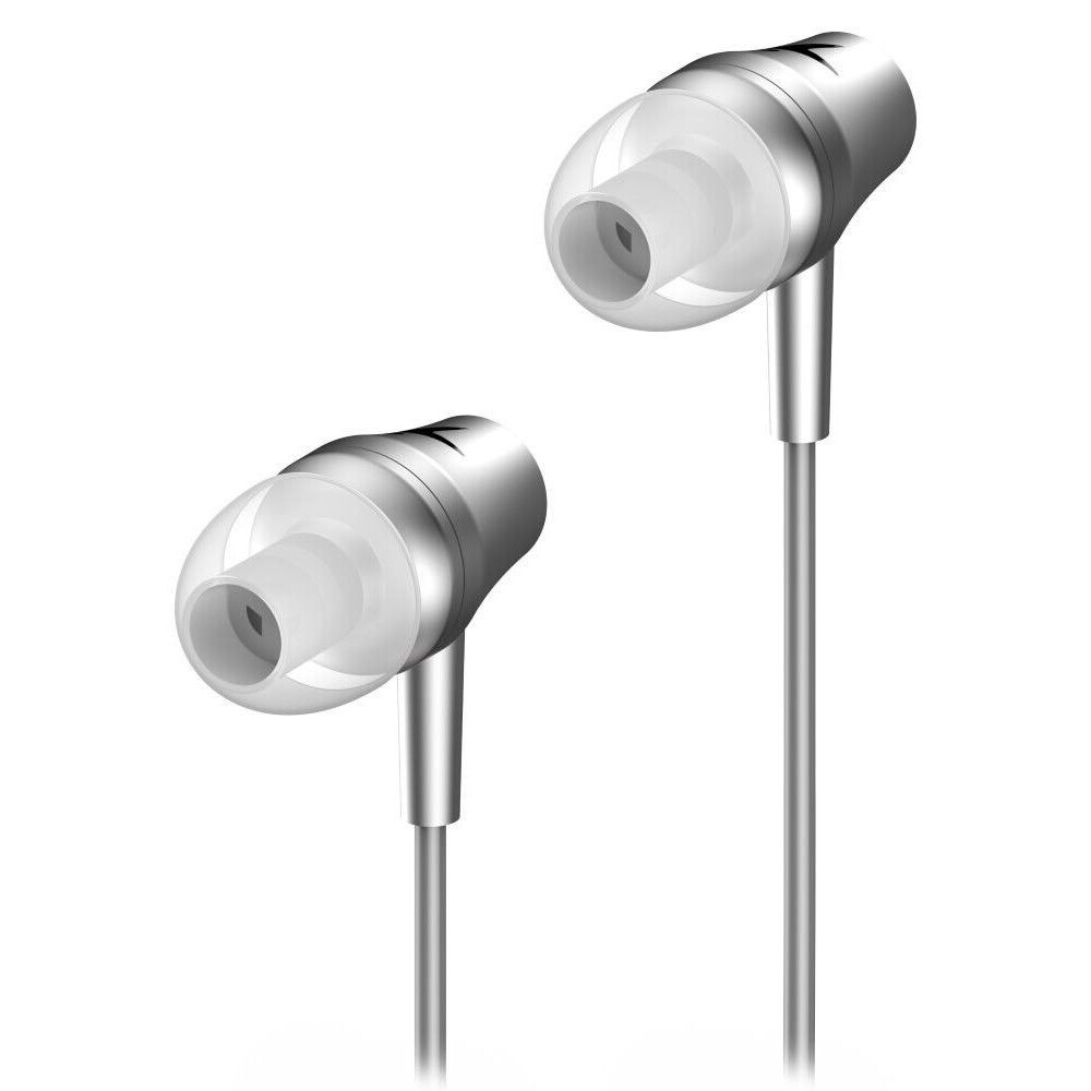 Casti cu fir Genius HS-M360, microfon, 3.5mm, argintii, design Kivalo