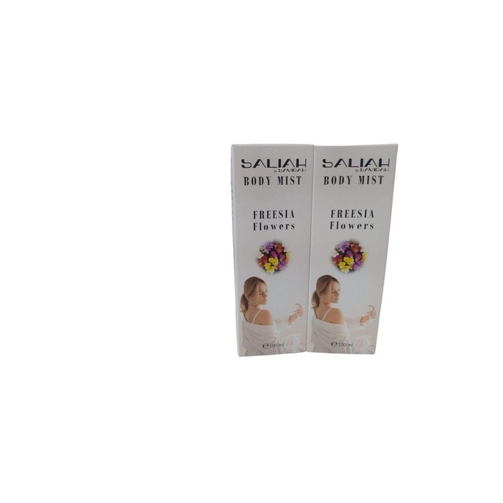 Set 2 spray-uri de corp Body Mist parfumante Freesia Flowers, 200 ml, SALIAH by Savirah