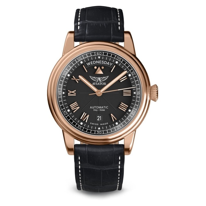 Ceas barbatesc Aviator Douglas Day Date V.3.35.2.275.4, dimensiune standard