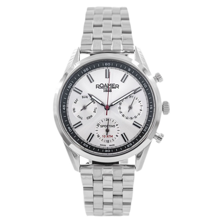 Ceas barbatesc Roamer Sportivo 856982, curea interschimbabila, 41mm, 15m, 70m inox