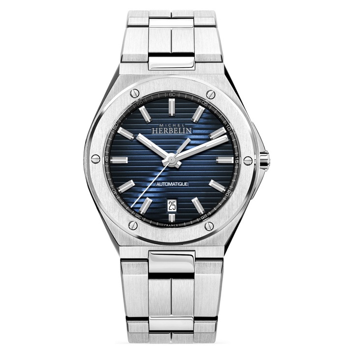 Ceas barbaesc Michel Herbelin Cap Camarat 1645/B15, bratara din otel inoxidabil, cadran albastru-silver, rezistent la apa 100m