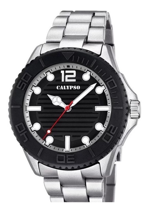 Ceas barbatesc Calypso K5645/1, curea din plastic, cadran negru