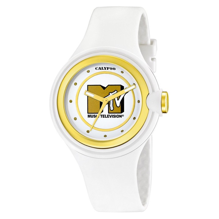Ceas dama Calypso KTV5599/2, alb auriu