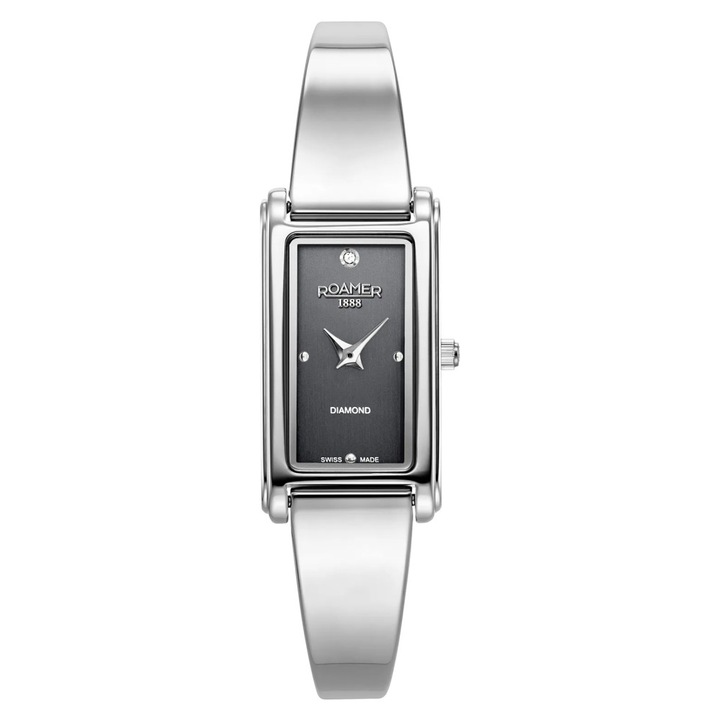 Ceas dama Roamer Elegance Diamond 866845 41x55x20mm, inox/sticla, argintiu