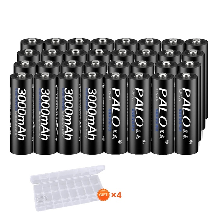 Set 32 baterii AA reincarcabile, Palo, 3000mAh