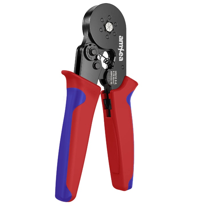 Cleste pentru sertizare amXea HSC8 6-6 Rosu-Albastru, cu sase falci pt 0.25 - 6 mm²