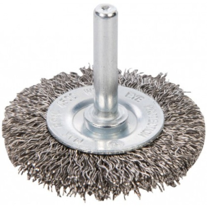 Szczotka tarczoasa, Silverline, 50 mm, otel inoxidabil, utilizare cu bormasini