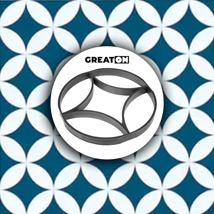 Sablon GREATON Tip Matrita Pentru Turnat Pavaj Din Beton, Imitatie Piatra Decorativa Naturala, Reutilizabila, Material Rezistent, 39.5 x 4 x 39.5 cm, Model 12