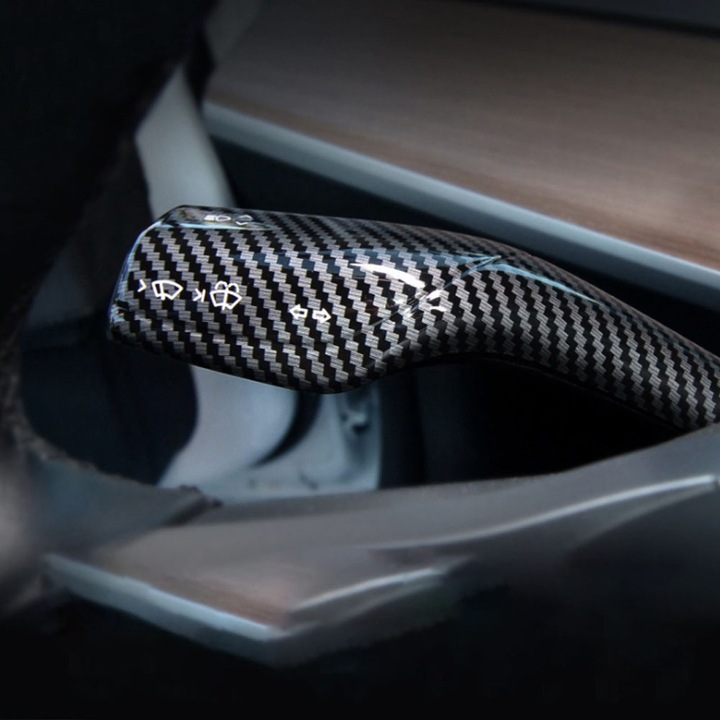 1 pár karbon mintás kormányváltó kar burkolat, csere váltókar burkolat Tesla Model 3 Y-hoz