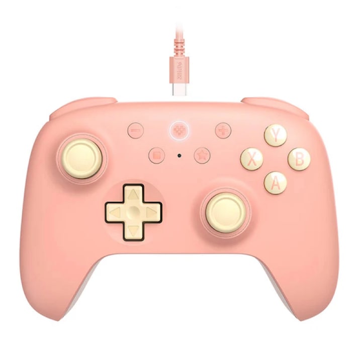 8Bitdo Ultimate 2C vezetékes vezérlő Windows/Android rendszerhez, rózsaszín, 145,81x103,57x62,29 mm, 200 g