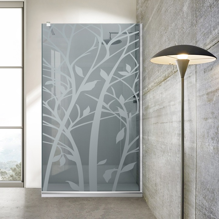 Aqua Roy ® INOX 70x195 cm zuhanyfal, incolor Wood modell, 8 mm szürke biztonsági üveg, vízkő elleni kezeléssel
