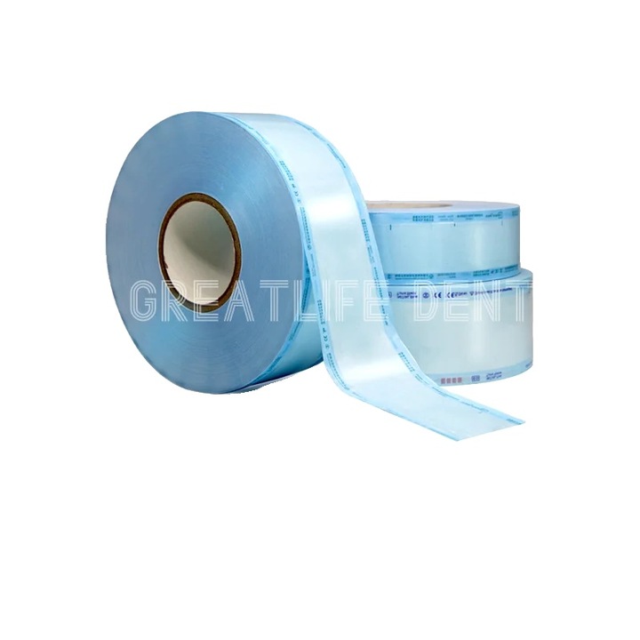 Стерилизационна торбичка, 2 ролки 75 мм, здрава конструкция, прозрачна