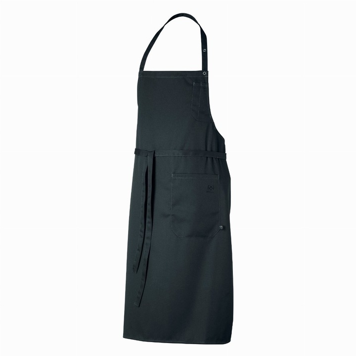 Fartuch bucatarie set Dax, Robur, negru, 90x70cm, material reciclat Tencel Seaqual