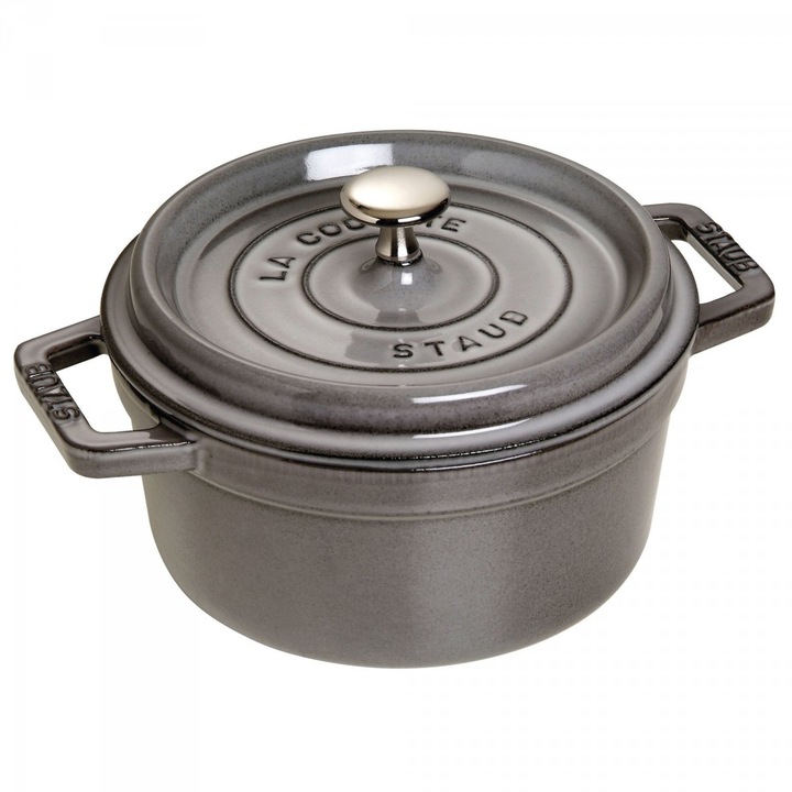 Тенджера La Cocotte с капак, Staub, Чугун, 2.6л, графит, 22x15см