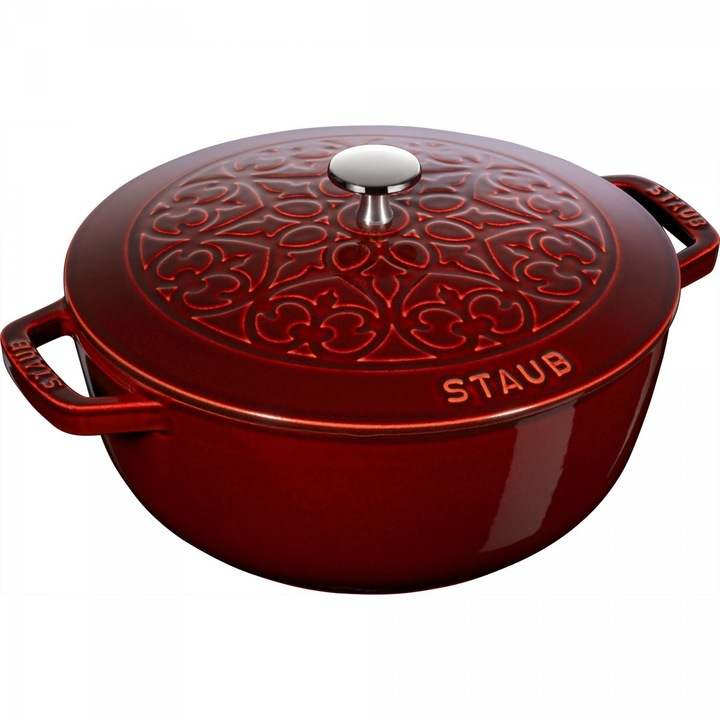 Чугунена тенджера Staub, модел Лилия, 3.6л, 24см, гренадин червен
