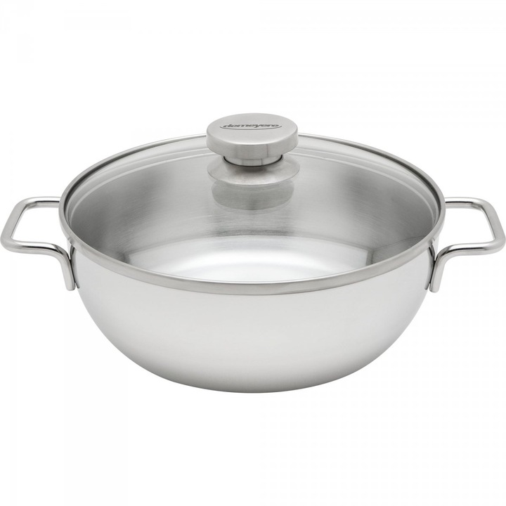 Tigaie adanca cu capac, Demeyere, 28cm, inox, 4.8l, Argintiu