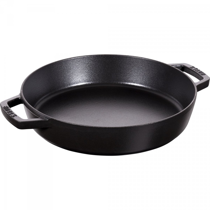 Tigaie din fonta cu doua manere, Staub, 26cm, neagra, 2.58kg